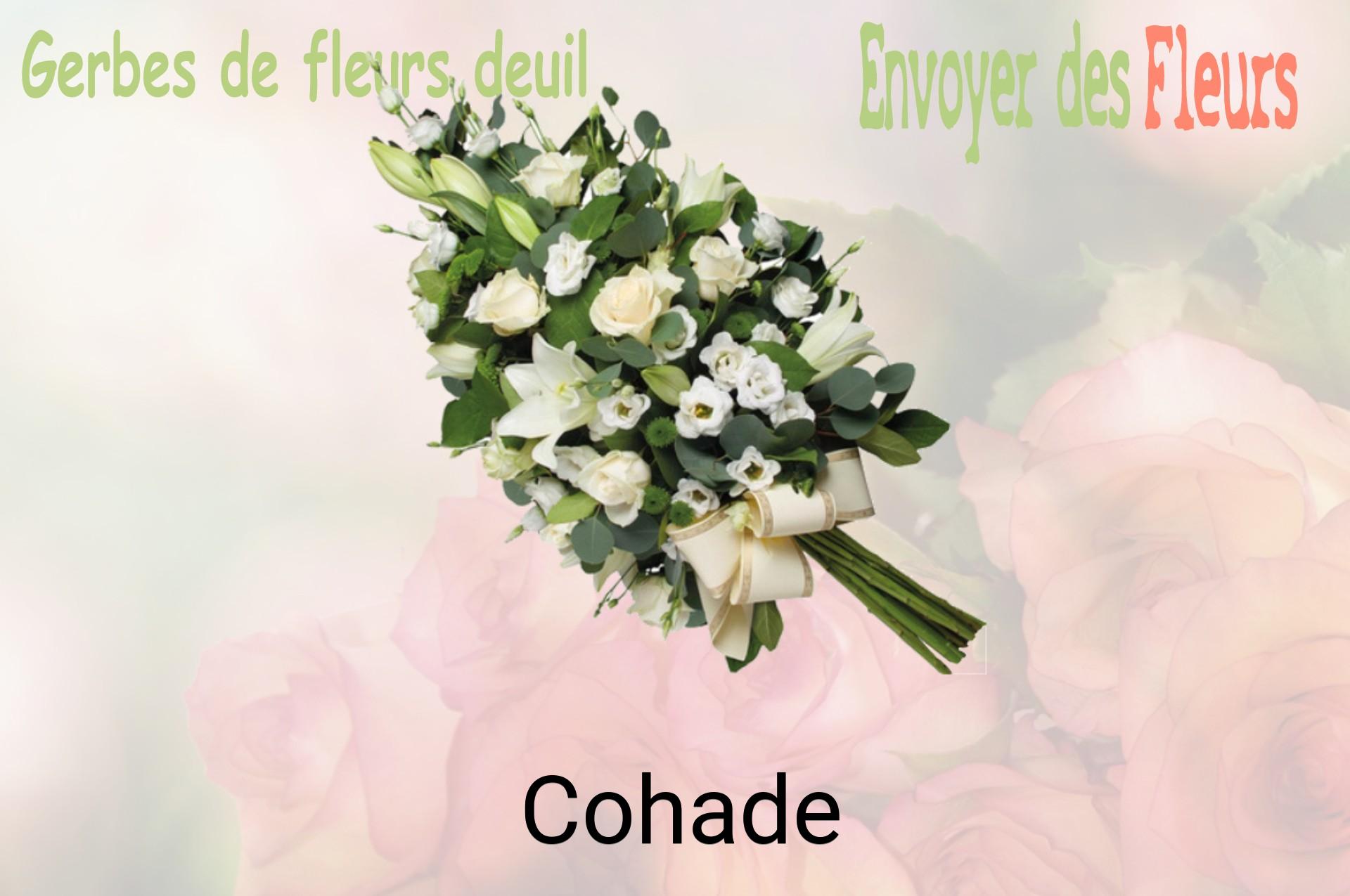 Gerbe de fleurs de deuil livrée à Cohade